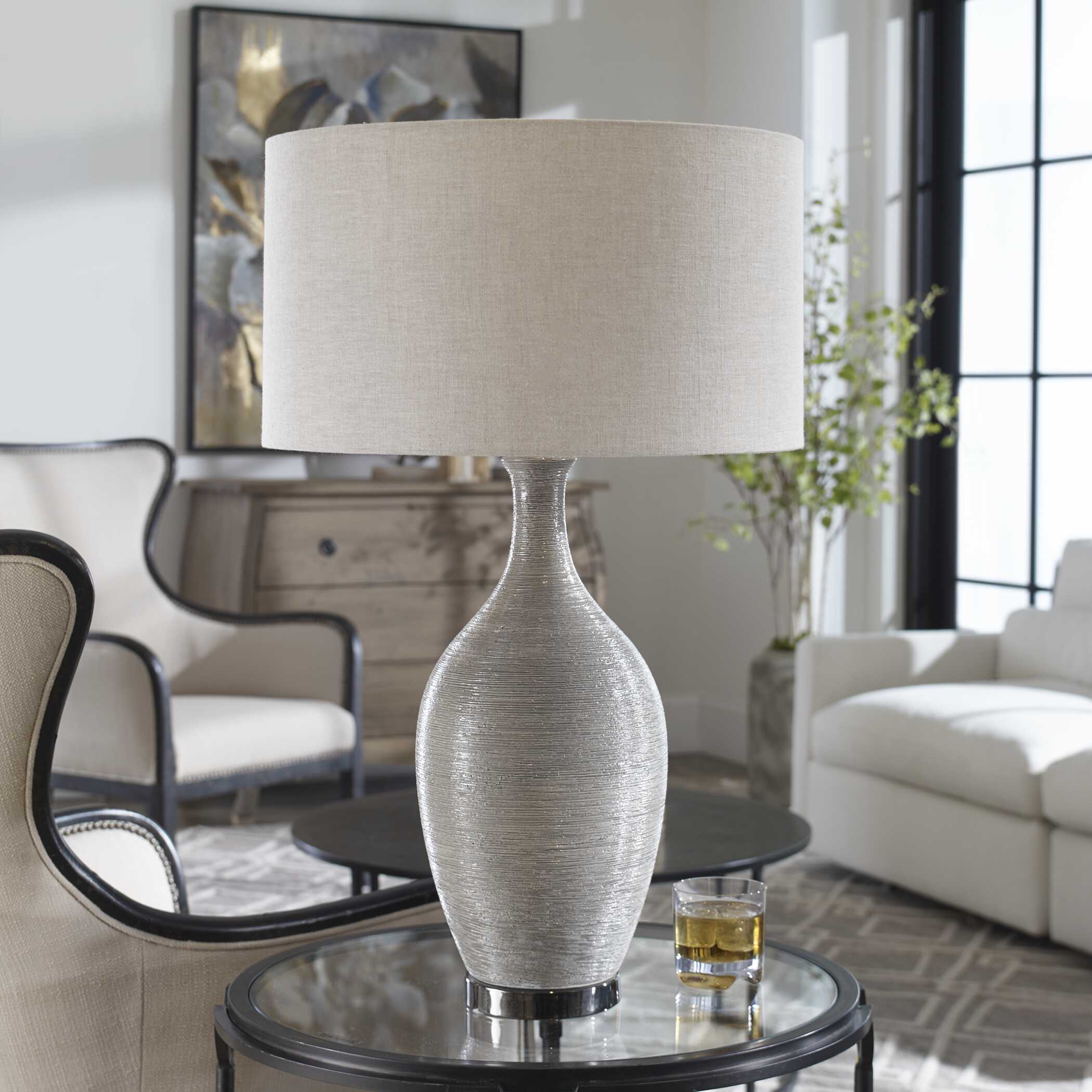 Dinah Gray Textured Table Lamp - ZUTMO-27518 - image 2