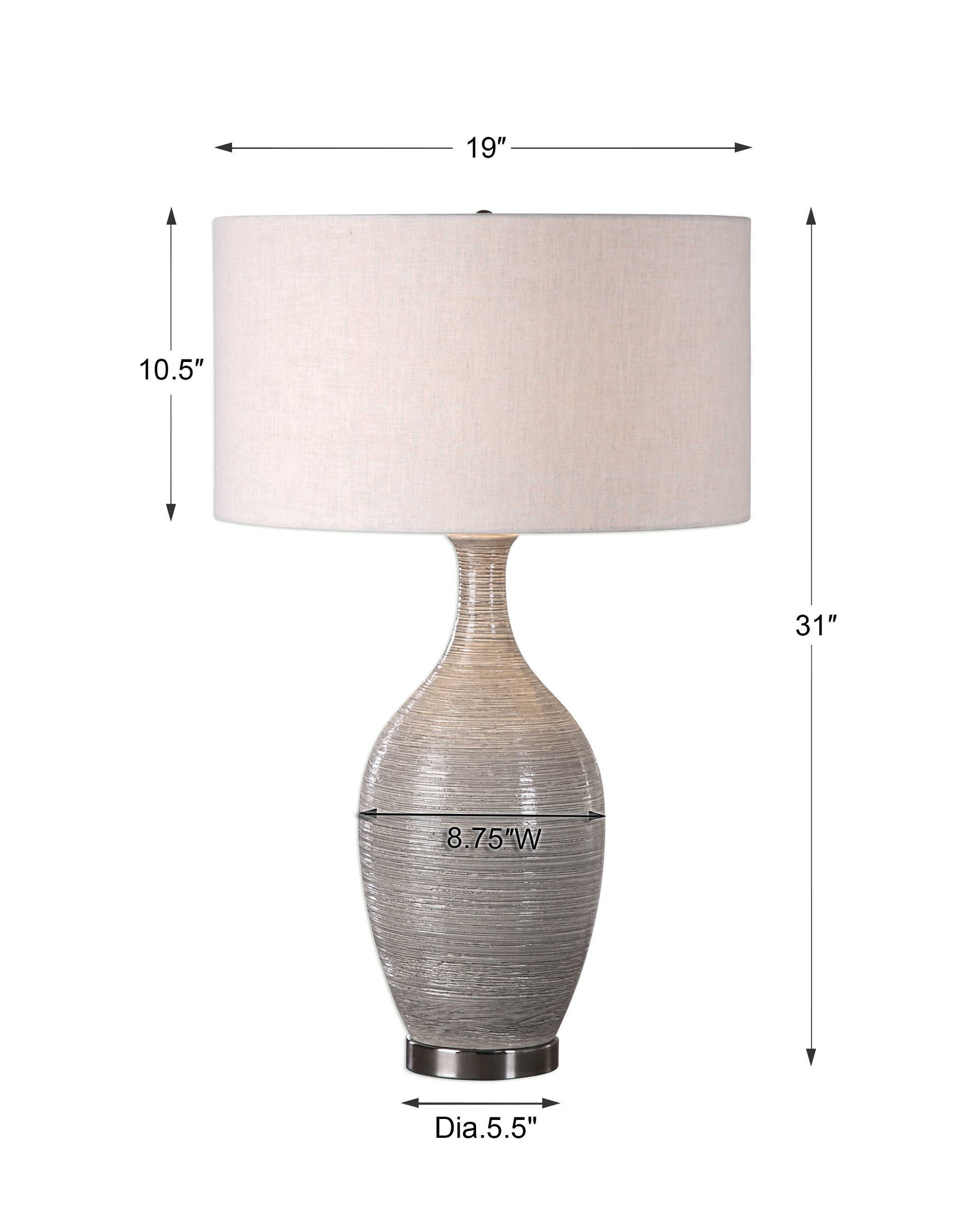 Dinah Gray Textured Table Lamp - ZUTMO-27518 - image 3