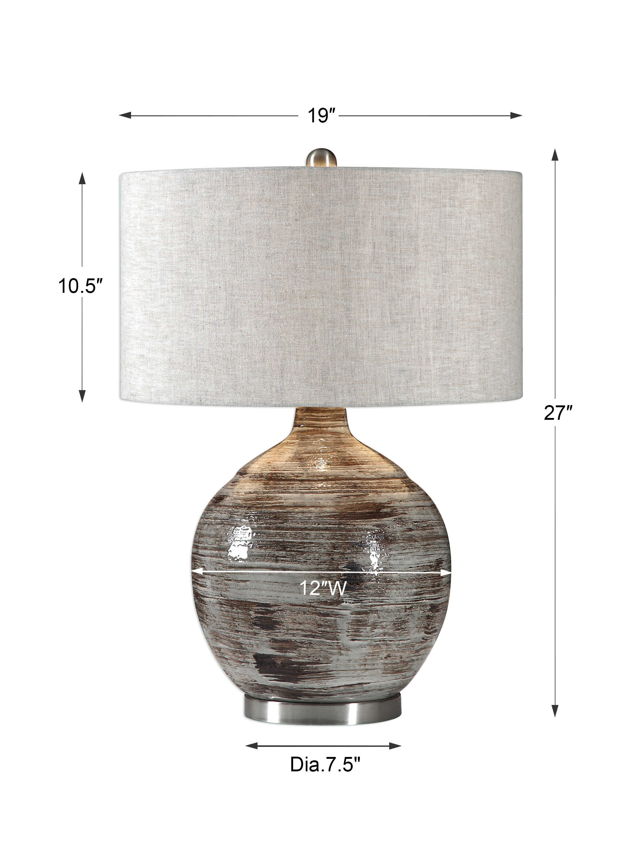 Tamula Distressed Ivory Table Lamp - ZUTMO-27656-1 - image 3