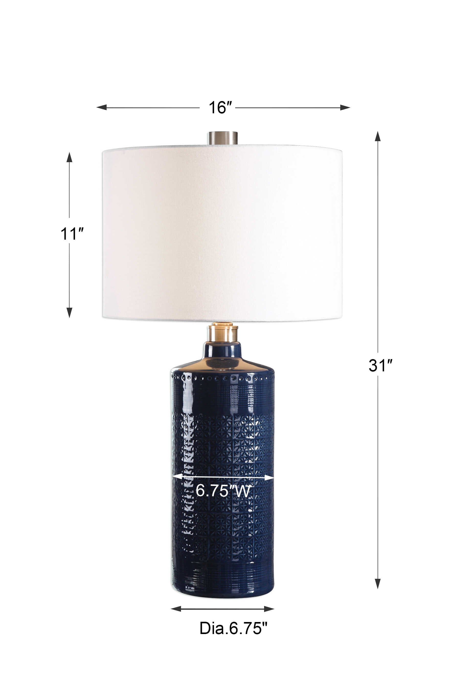 Thalia Royal Blue Table Lamp - ZUTMO-27716-1 - image 3