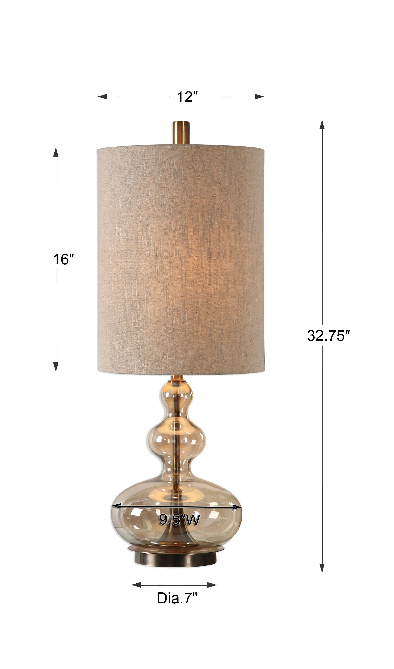 Formoso Amber Glass Table Lamp - ZUTMO-29538-1 - image 3