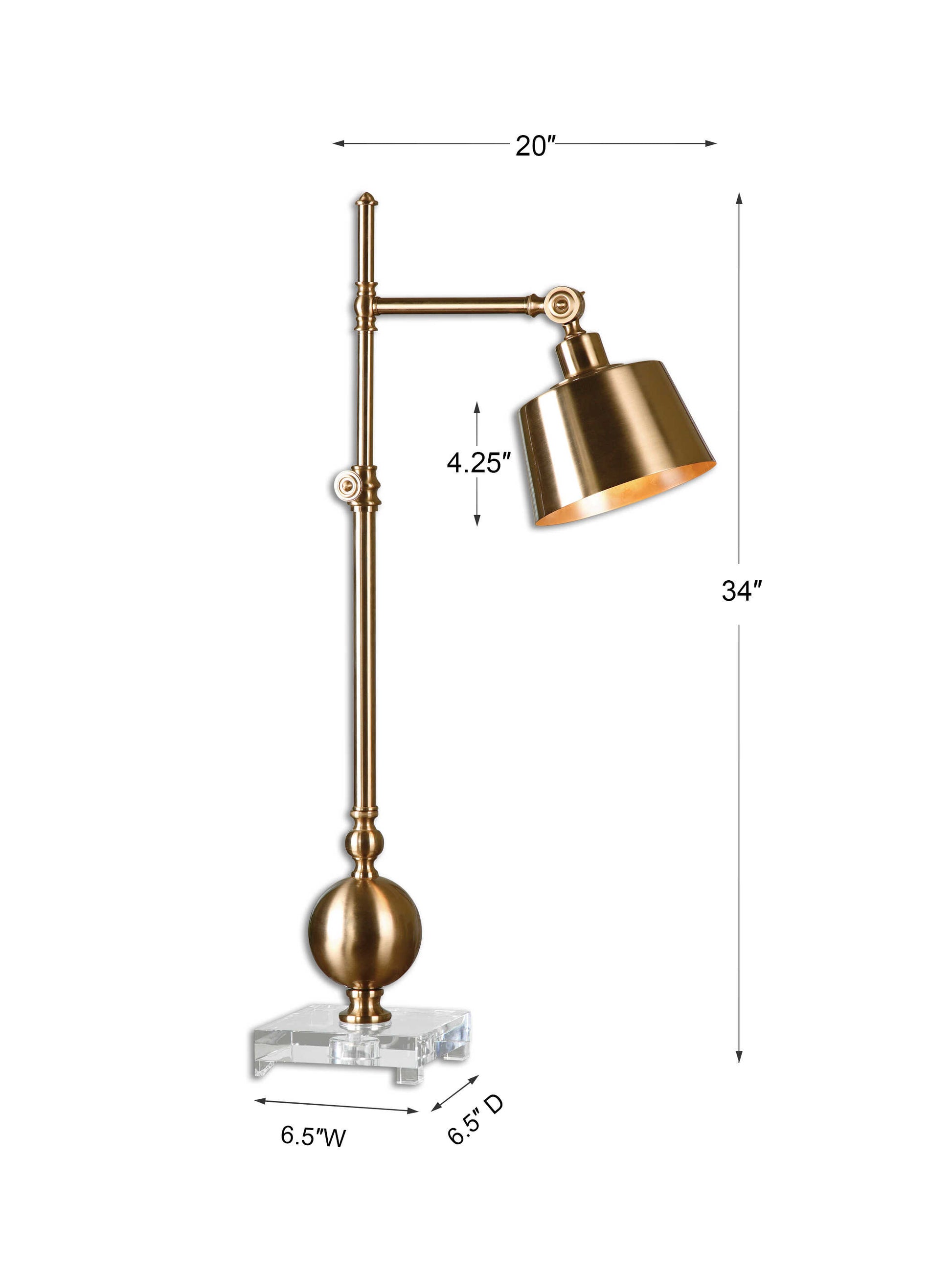 Laton Brushed Brass Task Lamp - ZUTMO-29982-1 - image 3