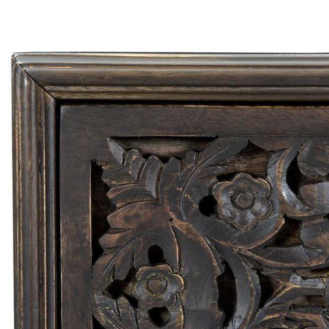 Andalusia Vintage Brown Handcarved 2 Drawer Nightstand