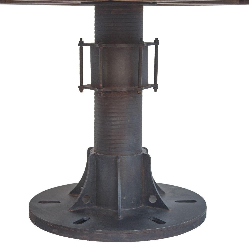 Industrial Barn Iron & Reclaimed Wood Round Dining Table 54"