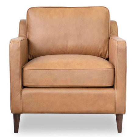 Cooper Tan Leather Lounge Chair - 27"