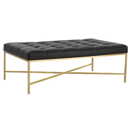 Zephyr Polished Antique Brass Wide Bench