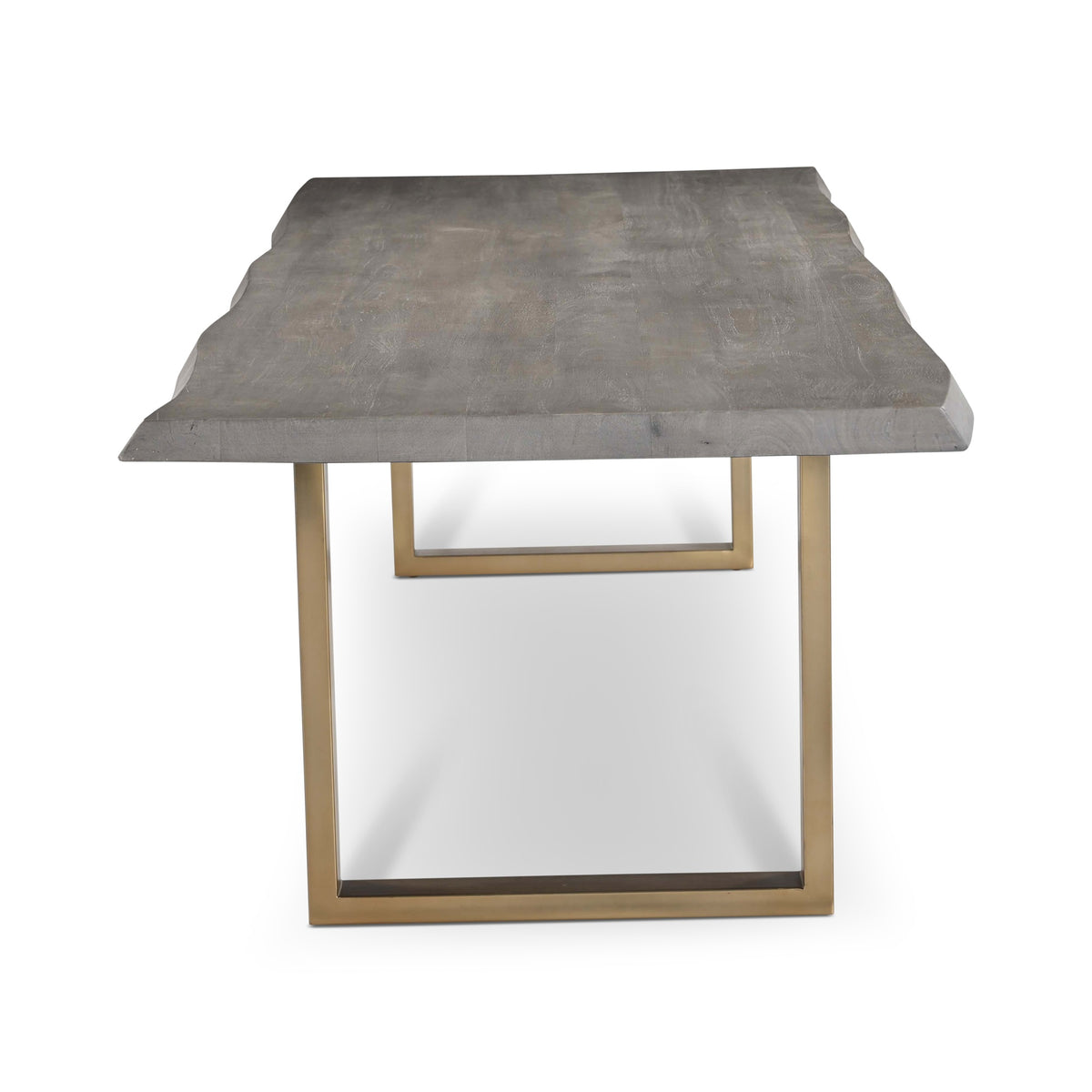 Brooks Dining Table U Base 40" x 116" Sandblasted Grey Top - Brass Base by Urbia - detail 3