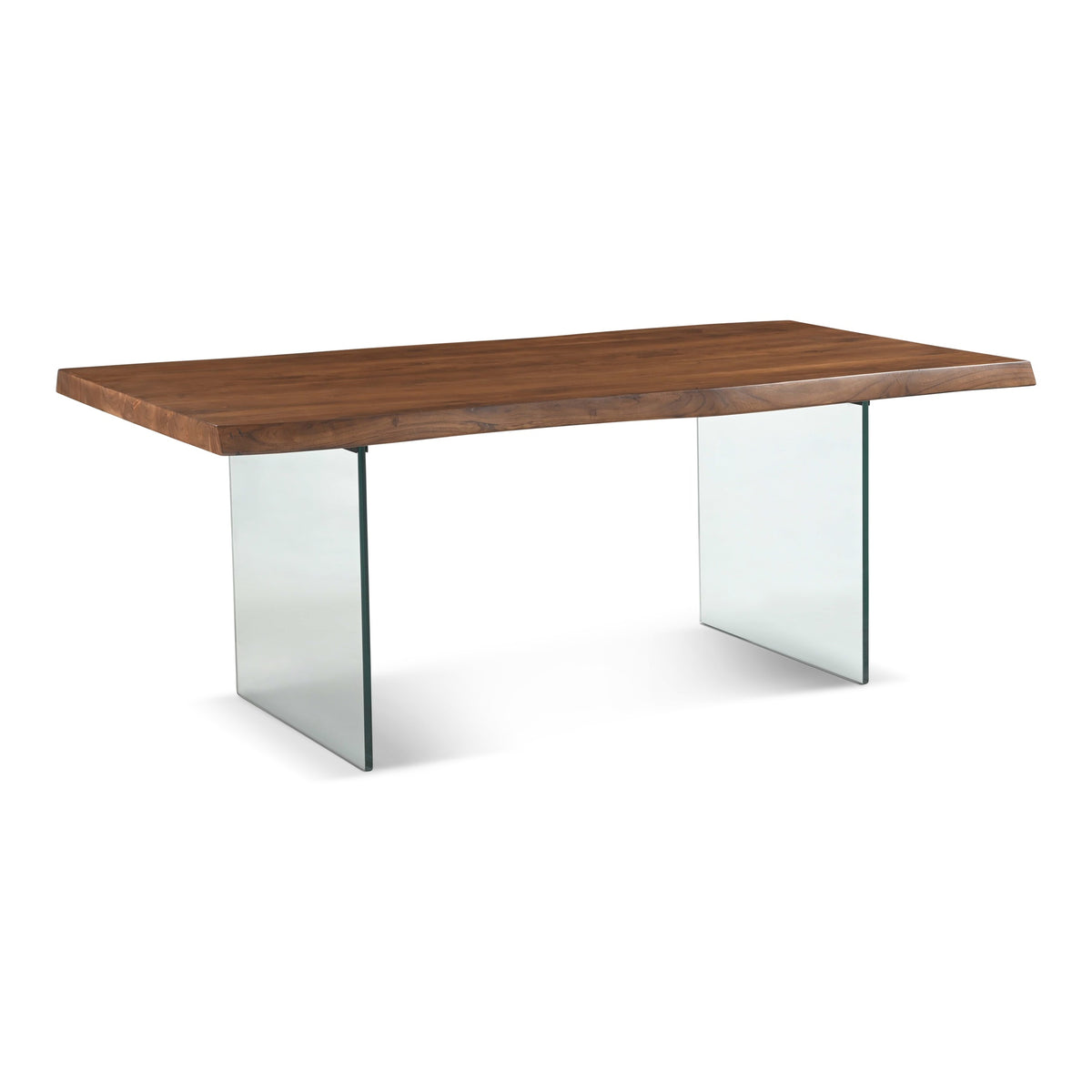 Brooks Dining Table Glass Base 40" x 79" Americano Top - Clear Glass Base by Urbia - detail 2