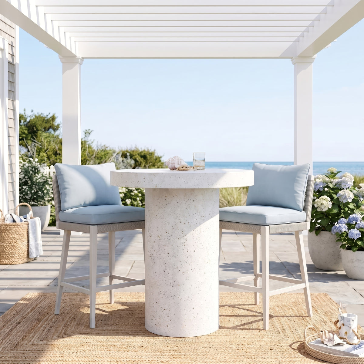 Circa Ivory Terrazzo Concrete Bar Height Table 38" by Urbia - detail 4
