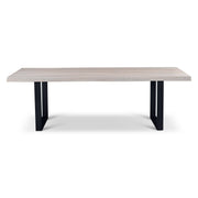 Brooks Dining Table U Base 40" x 92" White Wash Top - Black Base by Urbia - product view