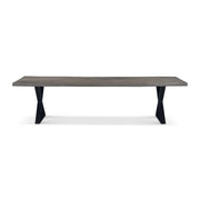 Brooks Dining Table X Base 40" x 116" Sandblasted Grey Top - Black Base by Urbia - product view