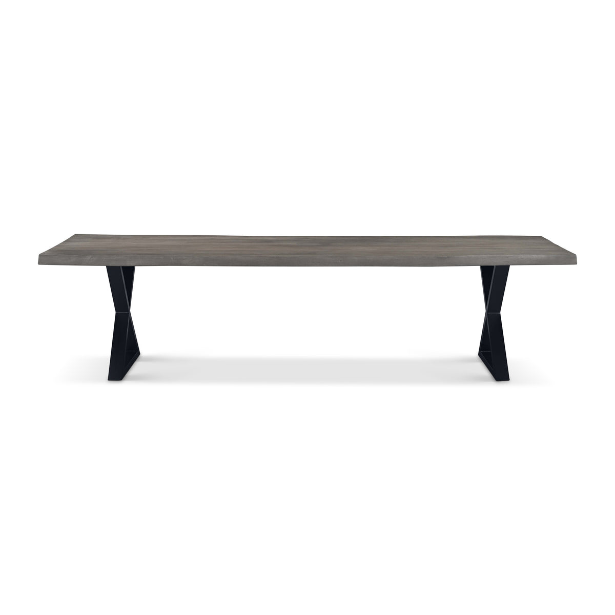 Brooks Dining Table X Base 40" x 116" Sandblasted Grey Top - Black Base by Urbia - product view