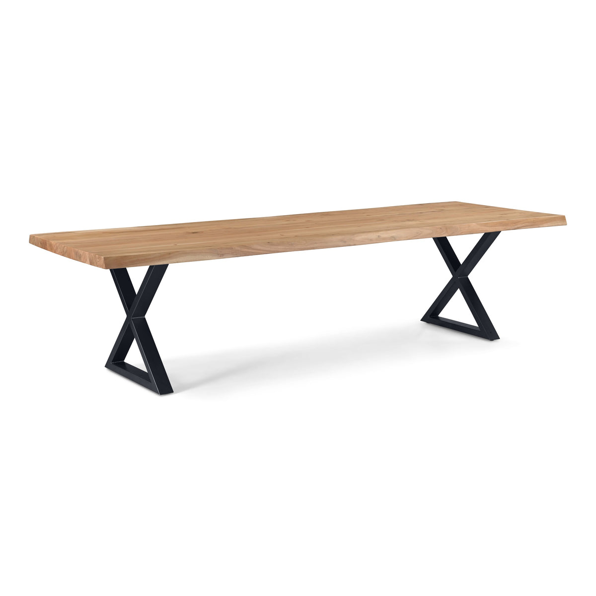 Brooks Dining Table X Base 40" x 116" Teak Top - Black Base by Urbia - detail 2