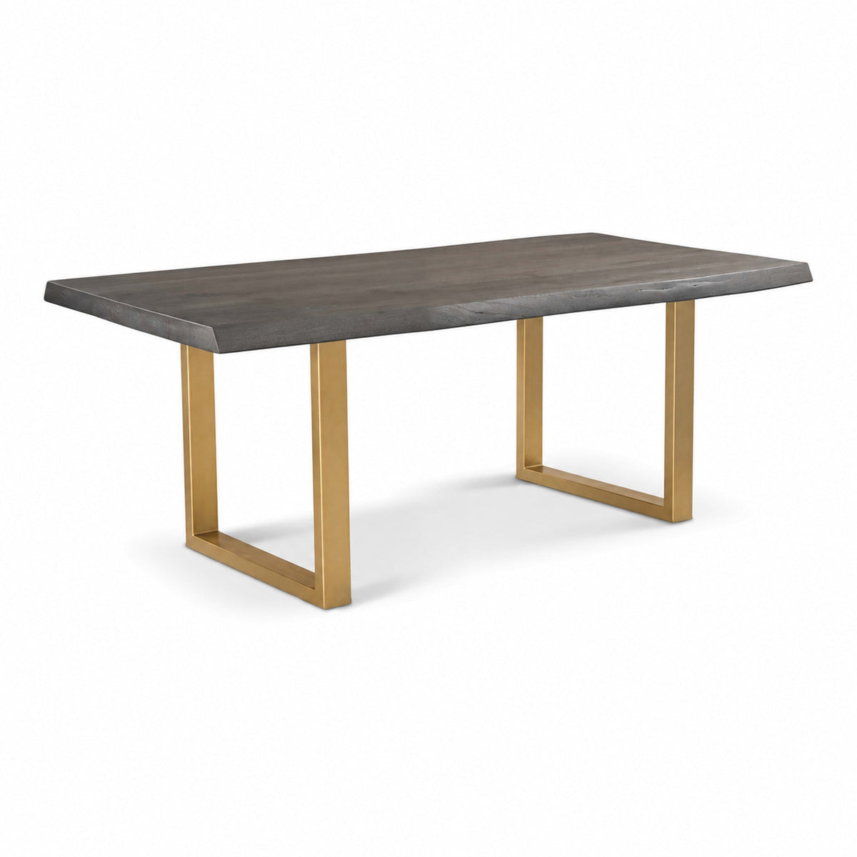 Brooks Dining Table U Base 40" x 79" Sandblasted Grey Top - Brass Base by Urbia - detail 2