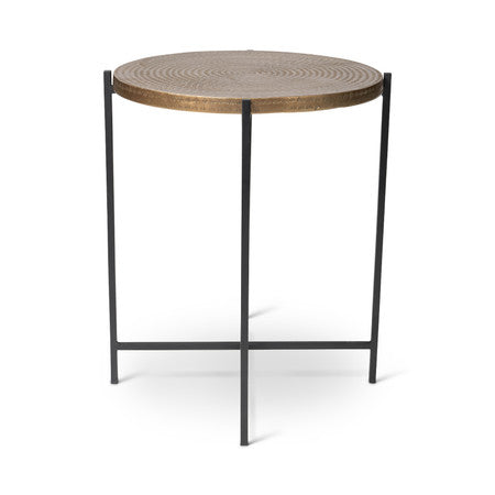 Elements Navi End Table - Antique Brass