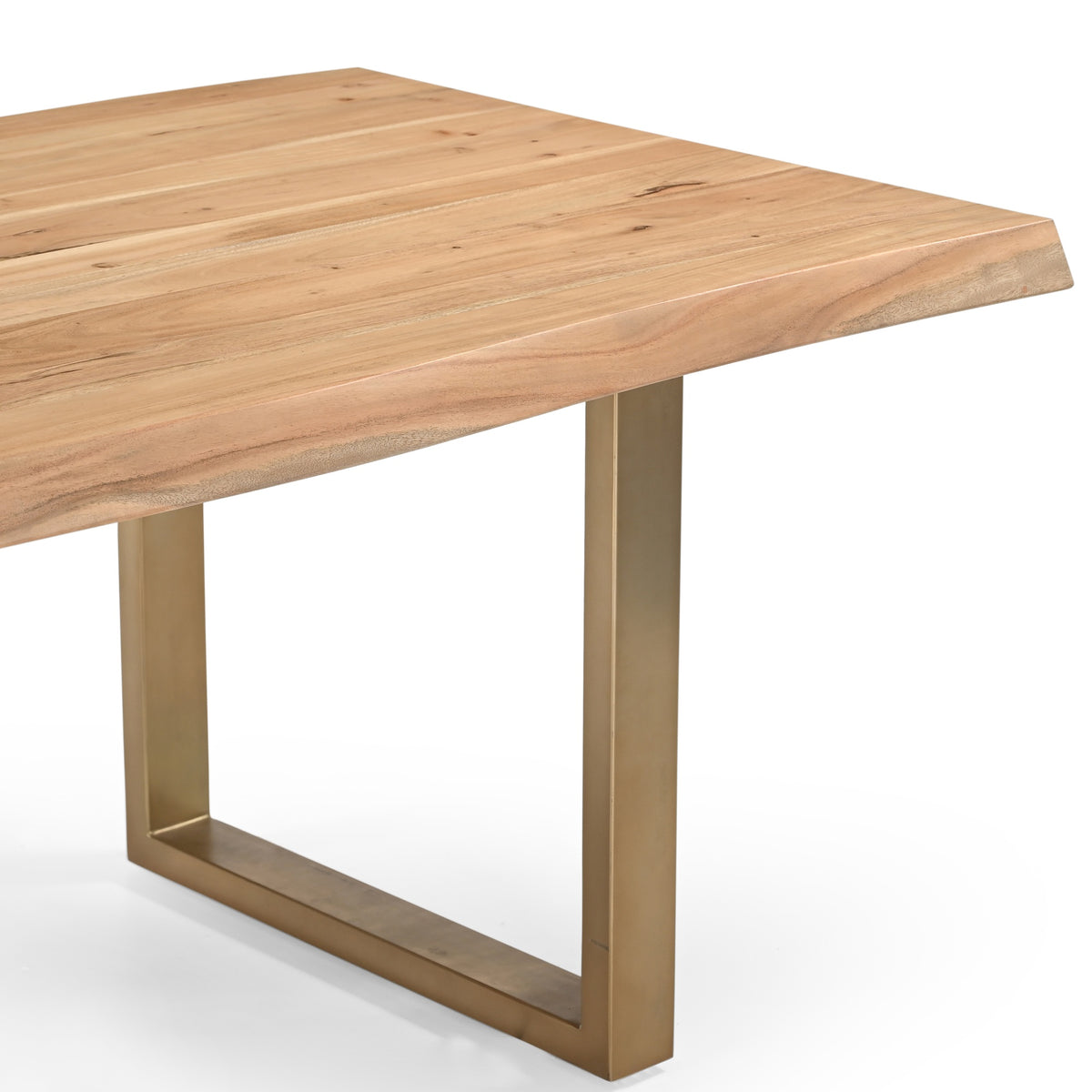 Brooks Dining Table U Base 40" x 116" Teak Top - Brass Base by Urbia - detail 5