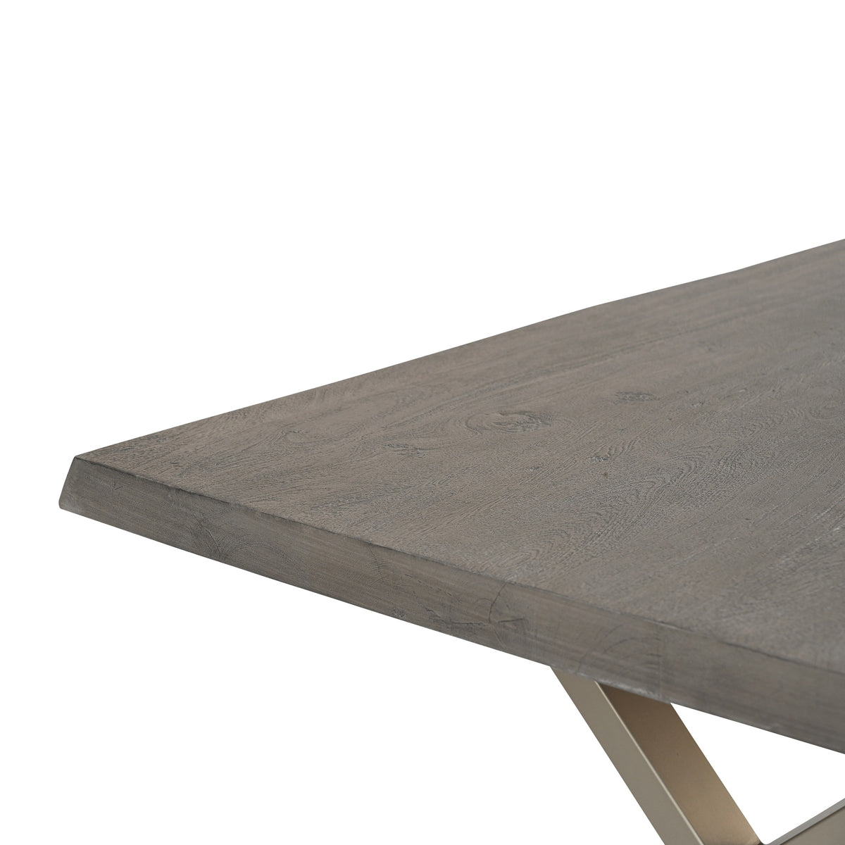 Brooks Dining Table X Base 40" x 116" Sandblasted Grey Top - Pewter Base by Urbia - detail 5