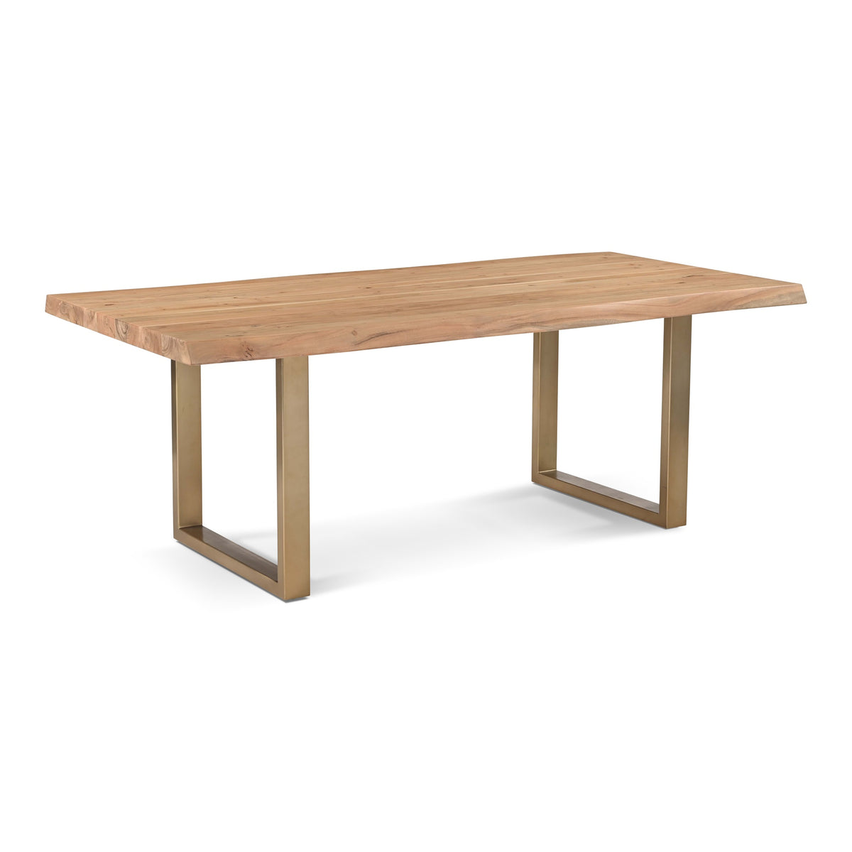 Brooks Dining Table U Base 40" x 79" Teak Top - Brass Base by Urbia - detail 2