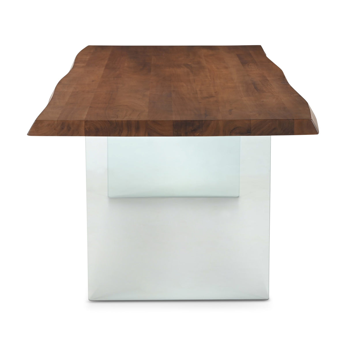 Brooks Dining Table Glass Base 40" x 116" Americano Top - Clear Glass Base by Urbia - detail 3