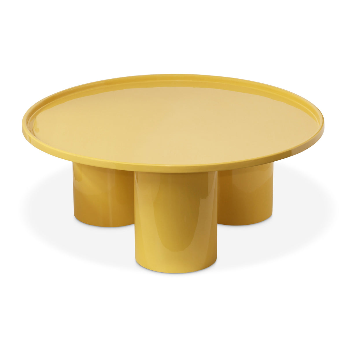 Sofia Enamel Coffee Table Yellow Ochre by Urbia - product view