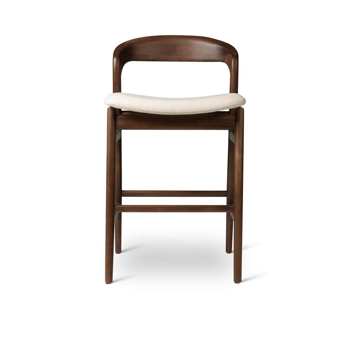 Modern Brazilian Velma Counter Stool Medley Ivory Seat - Nogal Frame by Urbia - detail 2