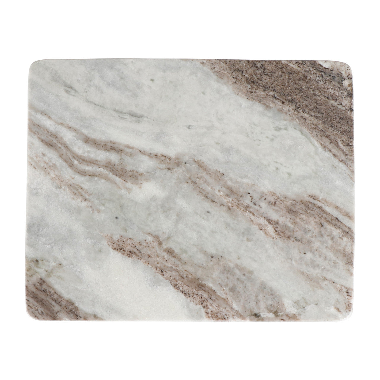 Marbelle - I-Beam Marble Side Table - Toronto Sand/Antique Nickel Finish