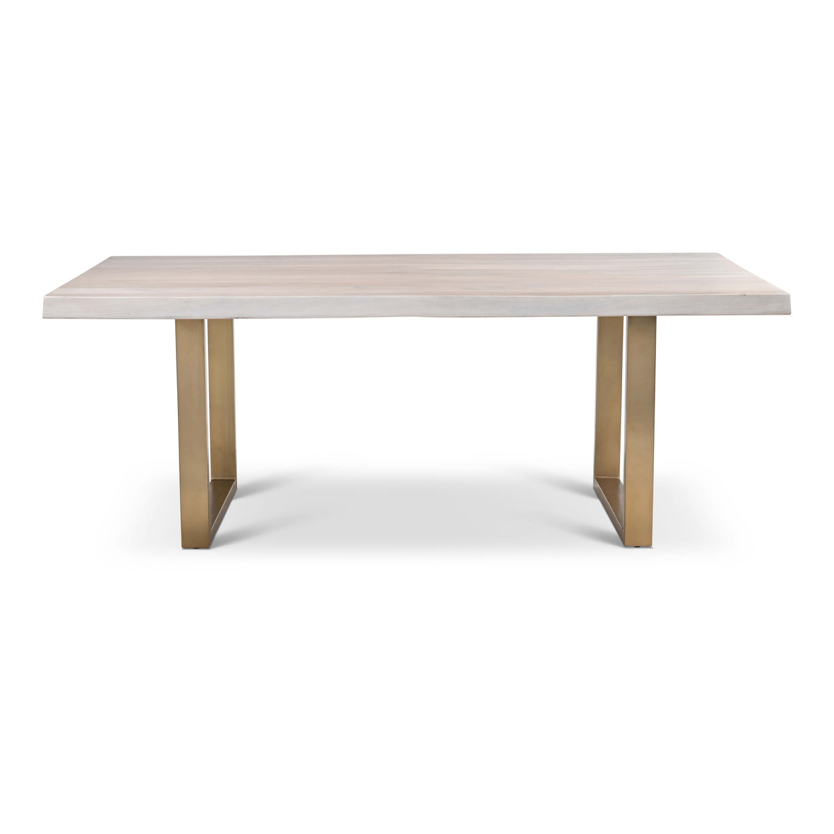 Brooks Dining Table U Base 40" x 79" White Wash Top - Brass Base by Urbia - product view