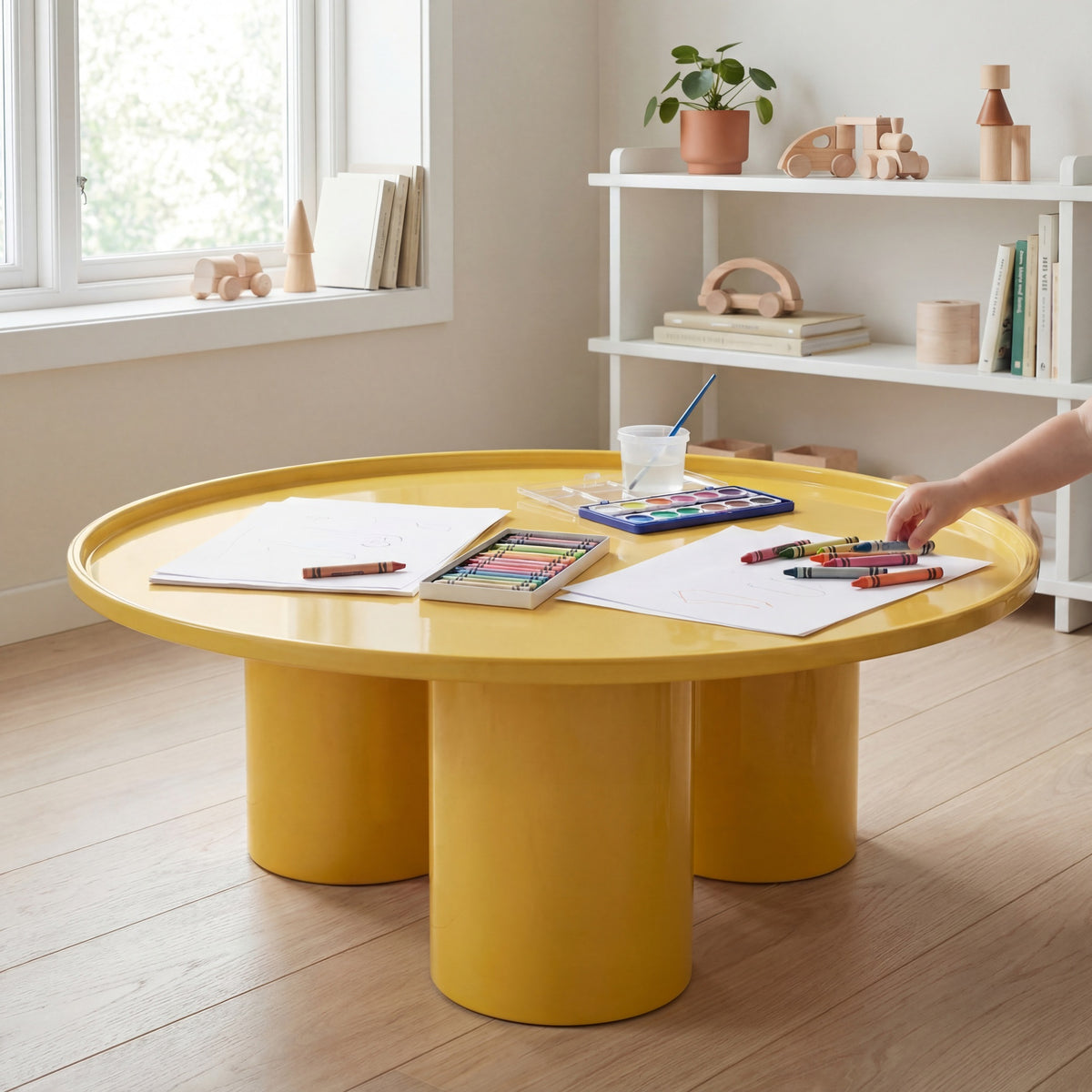 Sofia Enamel Coffee Table Yellow Ochre by Urbia - detail 6