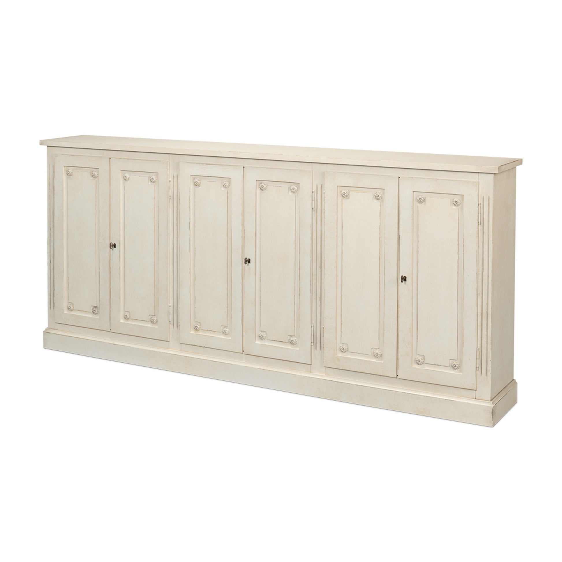 Bellagio Sideboard,96", White/White by Sarreid Ltd