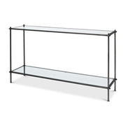 Hand Chased Iron Console Tble, Glass Top by Sarreid Ltd
