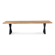 Brooks Dining Table X Base 40" x 116" Teak Top - Black Base by Urbia - product view