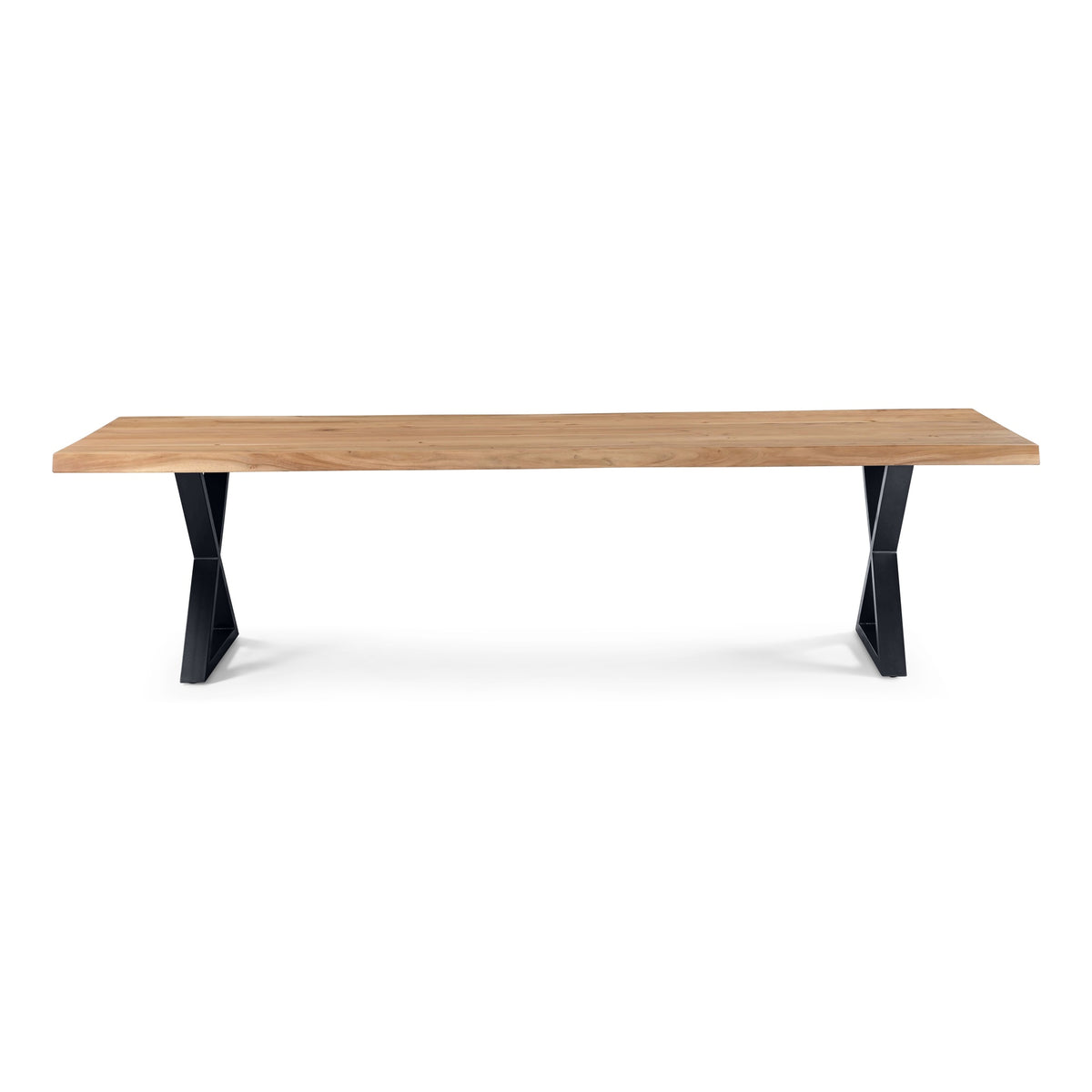 Brooks Dining Table X Base 40" x 116" Teak Top - Black Base by Urbia - product view