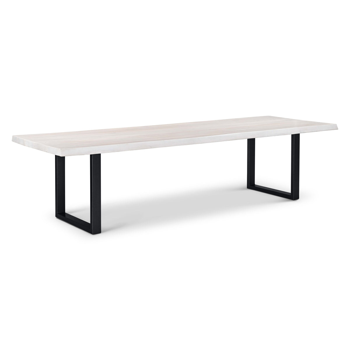 Brooks Dining Table U Base 40" x 116" White Wash Top - Black Base by Urbia - detail 2