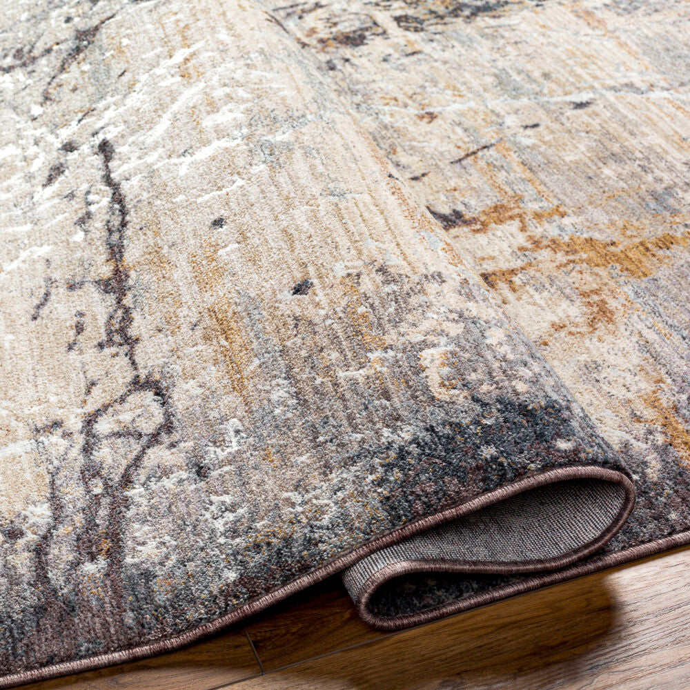 Aida Beige/Tan Machine Woven Rug AAD-2302 - fold