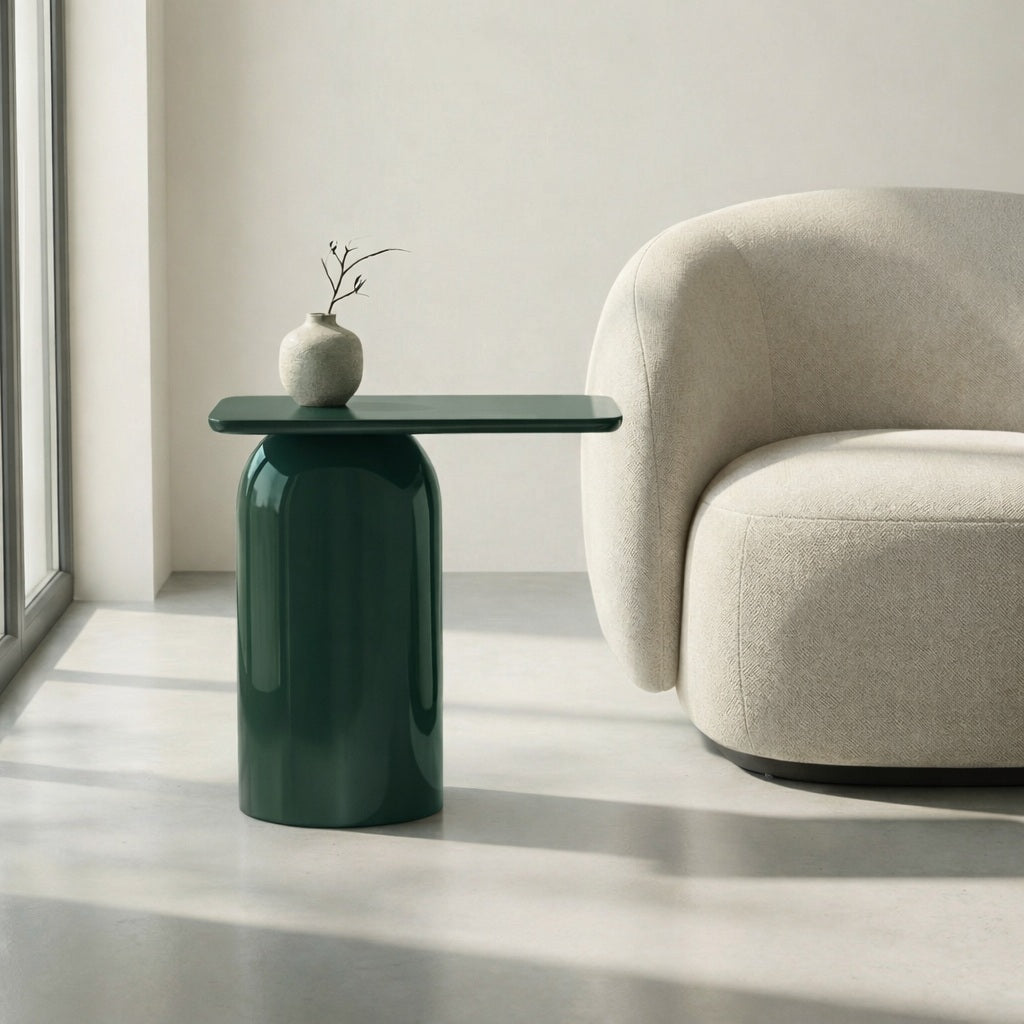 Alessia Enamel End Table Obsidian Green by Urbia - detail 6