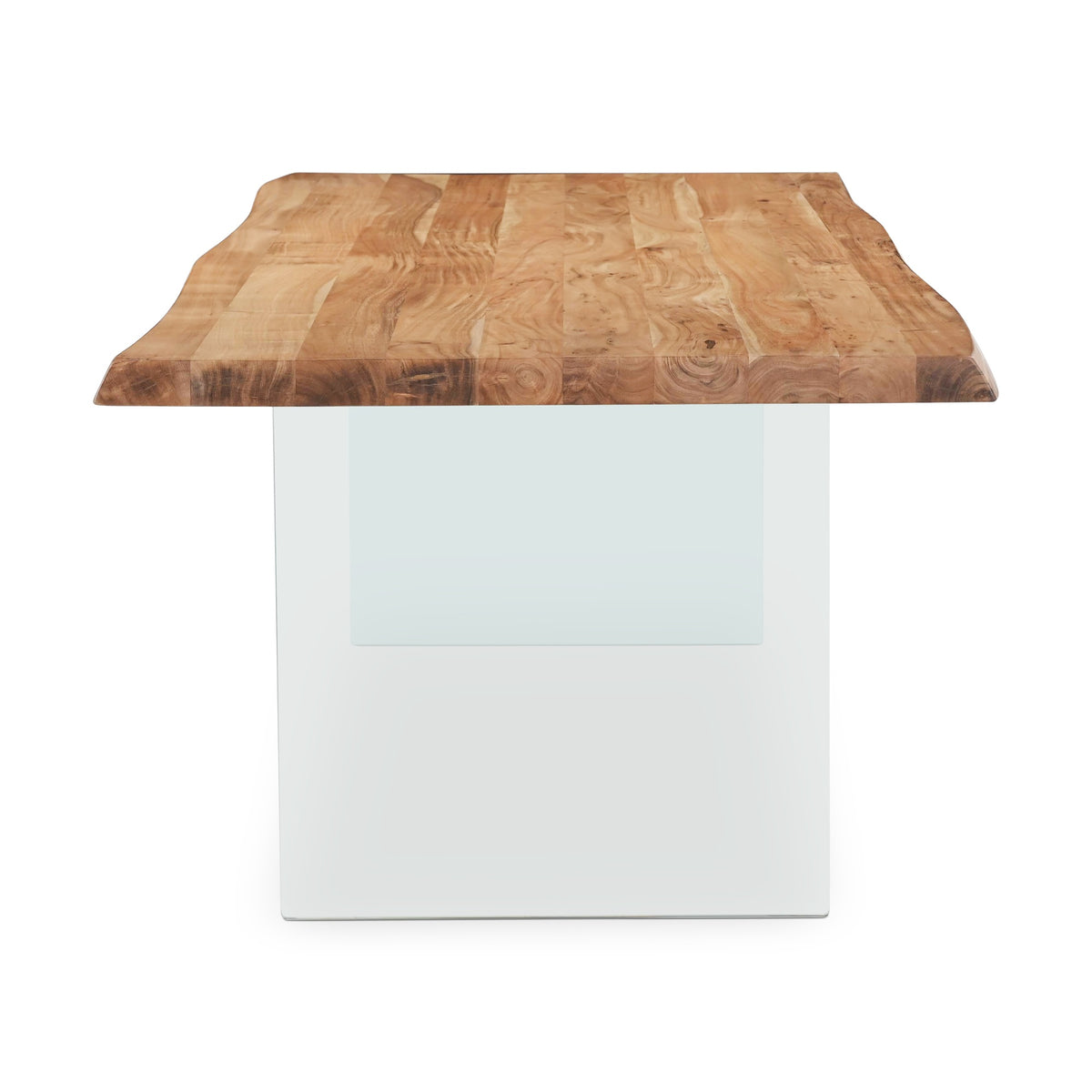 Brooks Dining Table Glass Base 40" x 92" Teak Top - Clear Glass Base by Urbia - detail 3