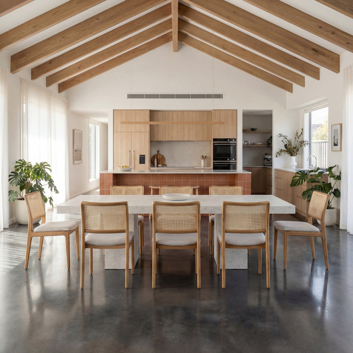 Charlotte Dining Chair Damasco, Harvest Natural, Natural Cane by Urbia - detail 8