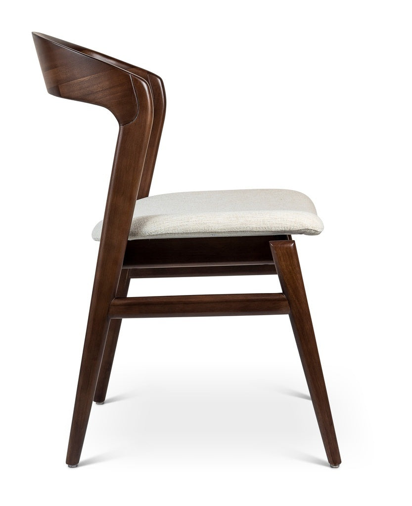 Modern Brazilian Velma Side Chair Medley Ivory Seat - Nogal Frame by Urbia - detail 2