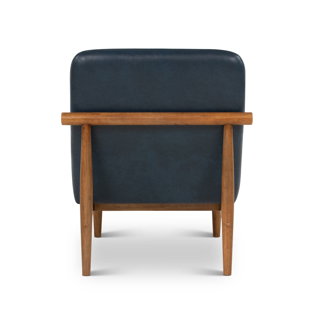 Hudson Leather Accent Chair Dark Oak, Oxford Blue by Urbia - detail 5