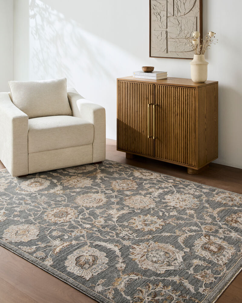 Arda Charcoal/Taupe Machine Woven Rug ACZ-2305 - roomscene