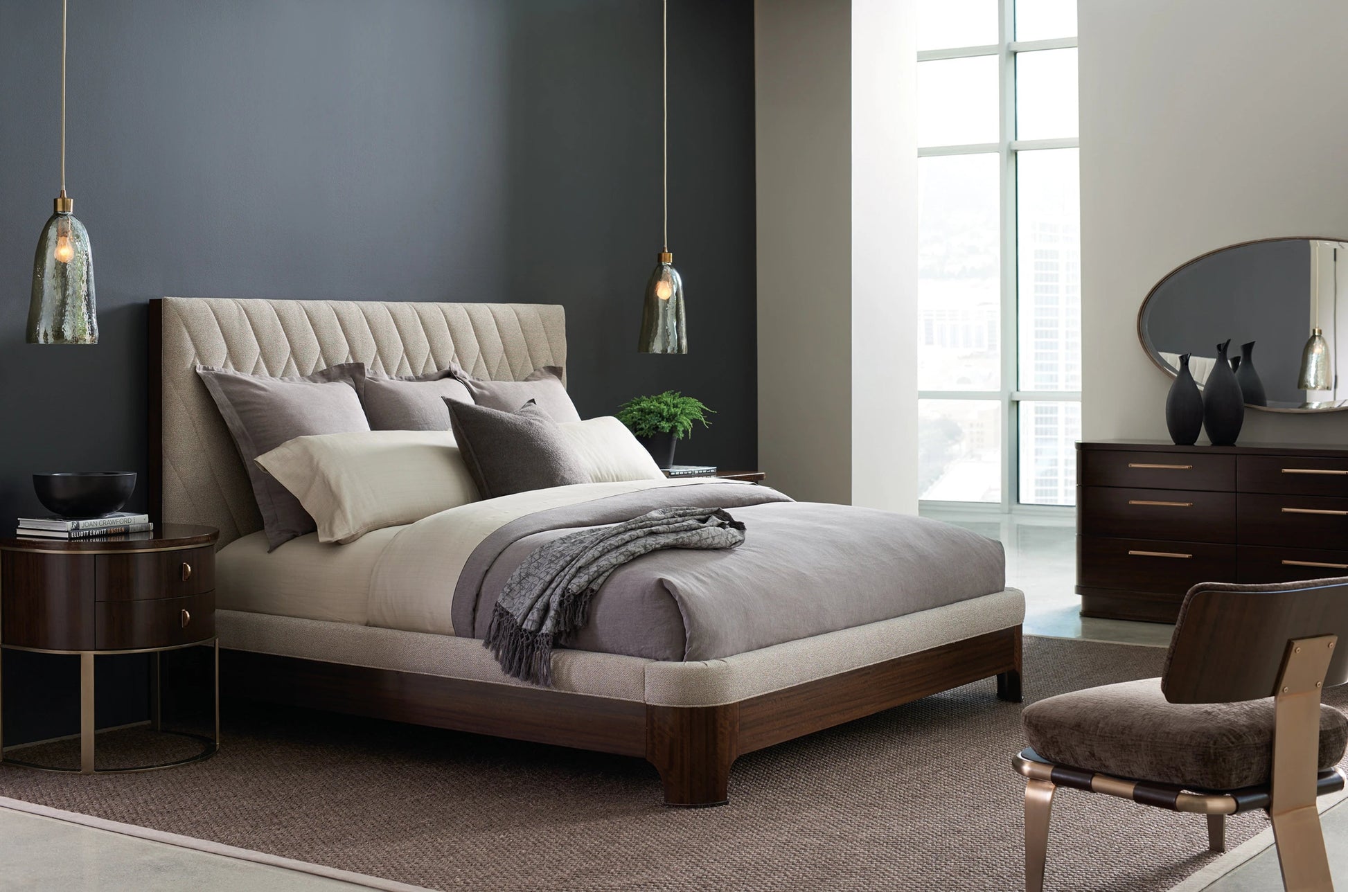 Moderne Bed Qn Aged Bourbon 68.50" by Caracole - view 2