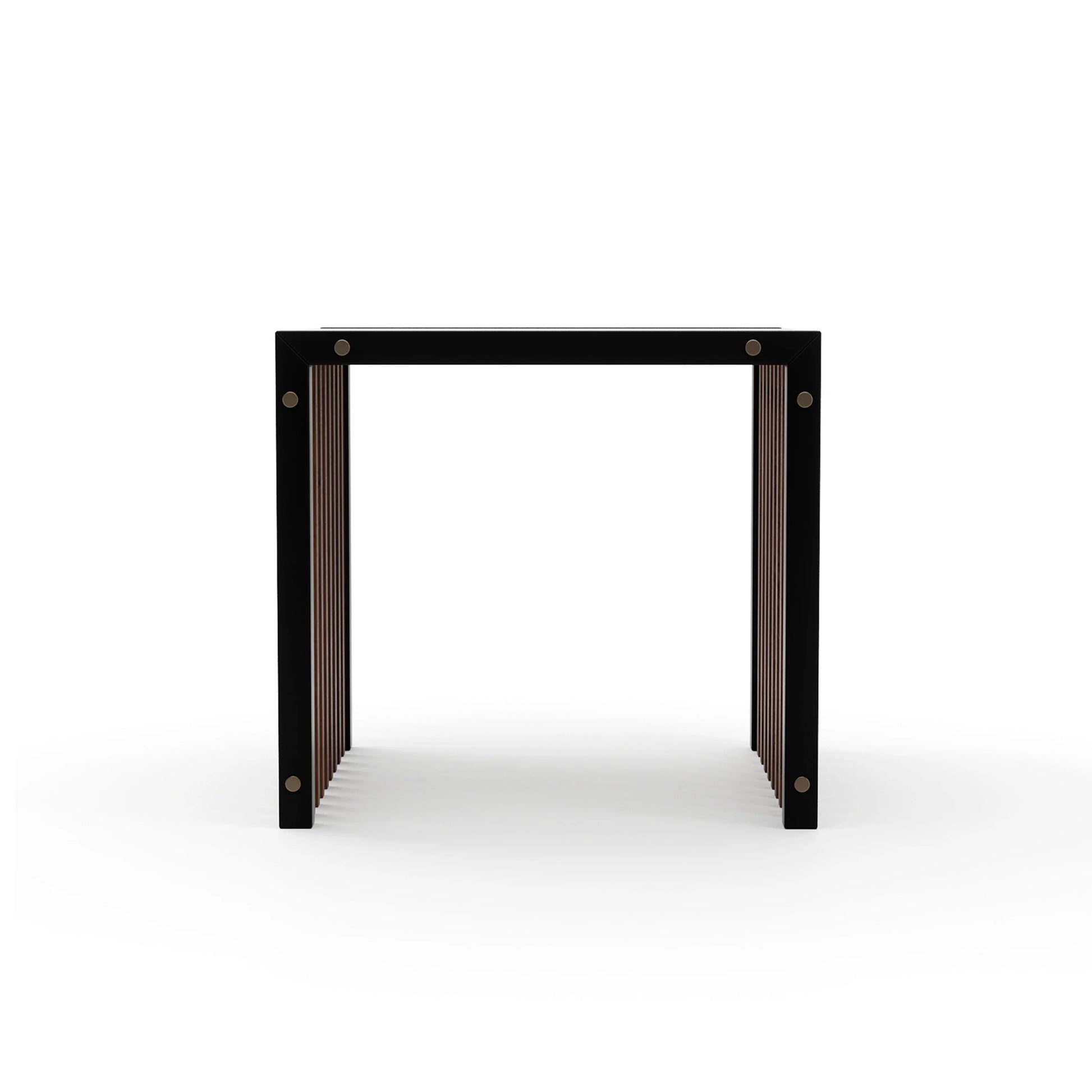 Pinstripe Dark End Table Champagne Gold 22" by Caracole