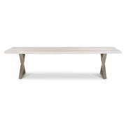 Brooks Dining Table X Base 40" x 116" White Wash Top - Pewter Base by Urbia - product view