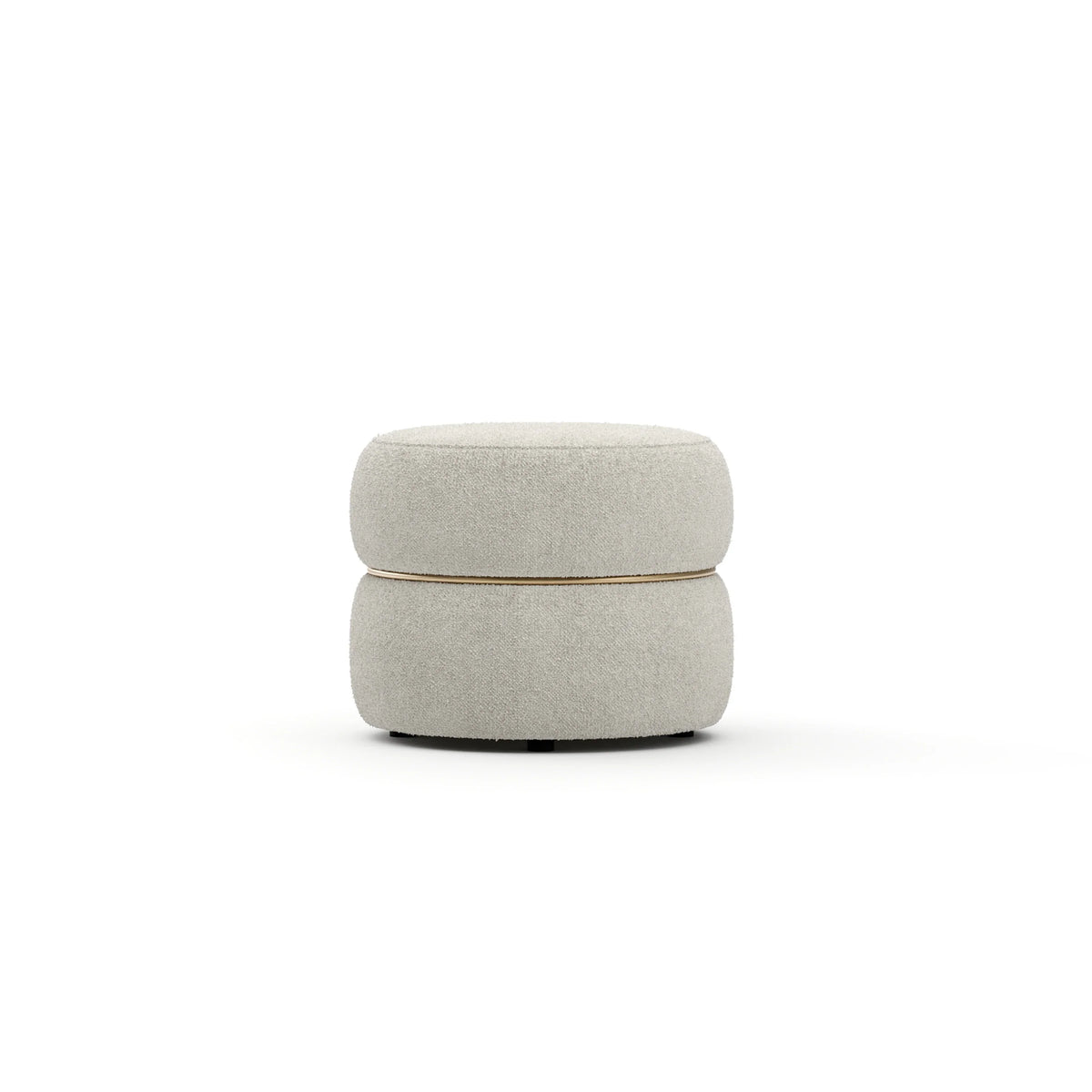 Smoosh Pouf Champagne Gold Bench 20" by Caracole