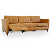 Christopher Tan Leather Electric Inclining Sofa | Right Facing Power Recliner Couch