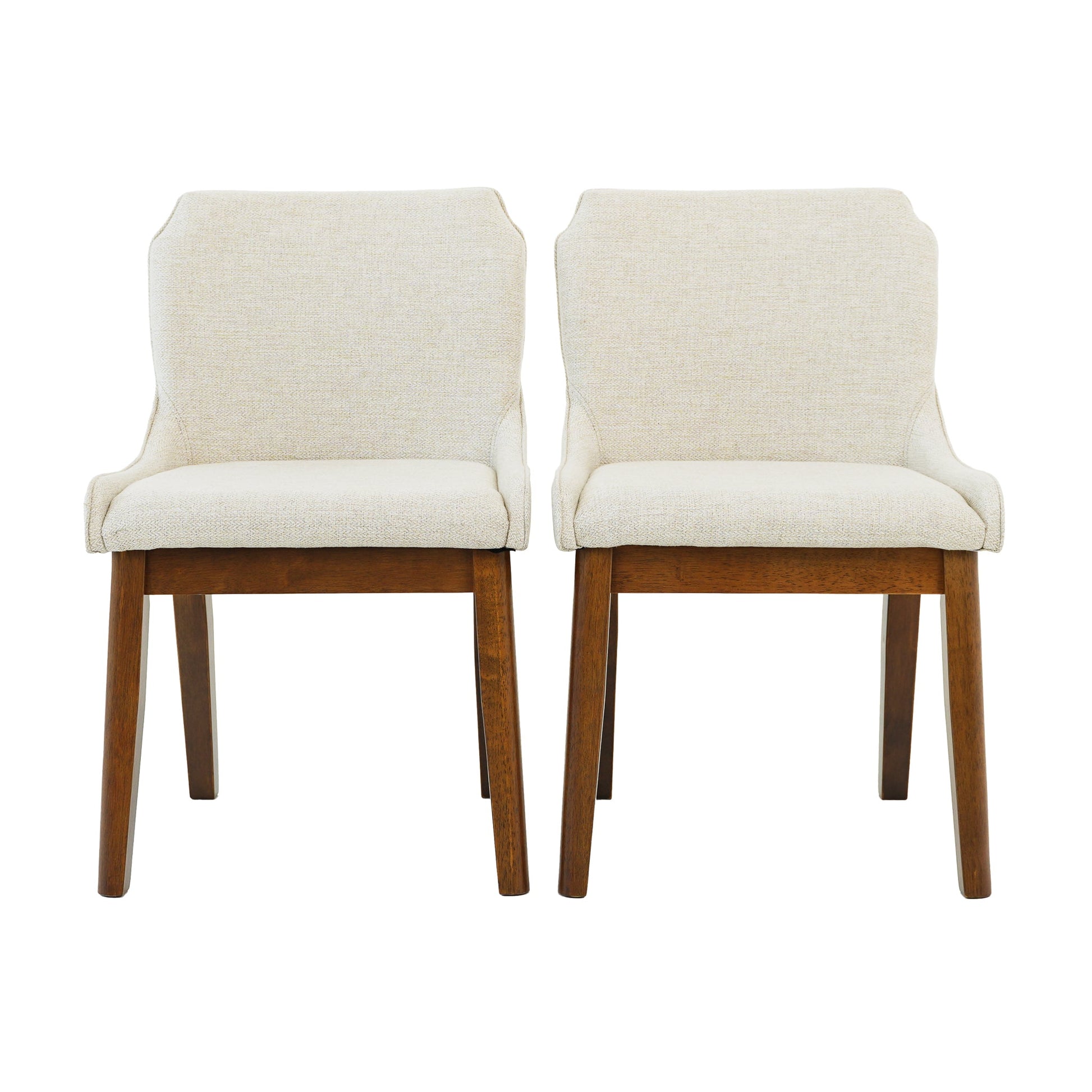 Ellis Modern Beige Fabric Dining Chair Set | Ergonomic Linen Style