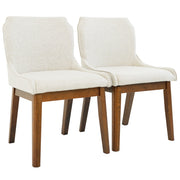 Ellis Modern Beige Fabric Dining Chair Set | Ergonomic Linen Style
