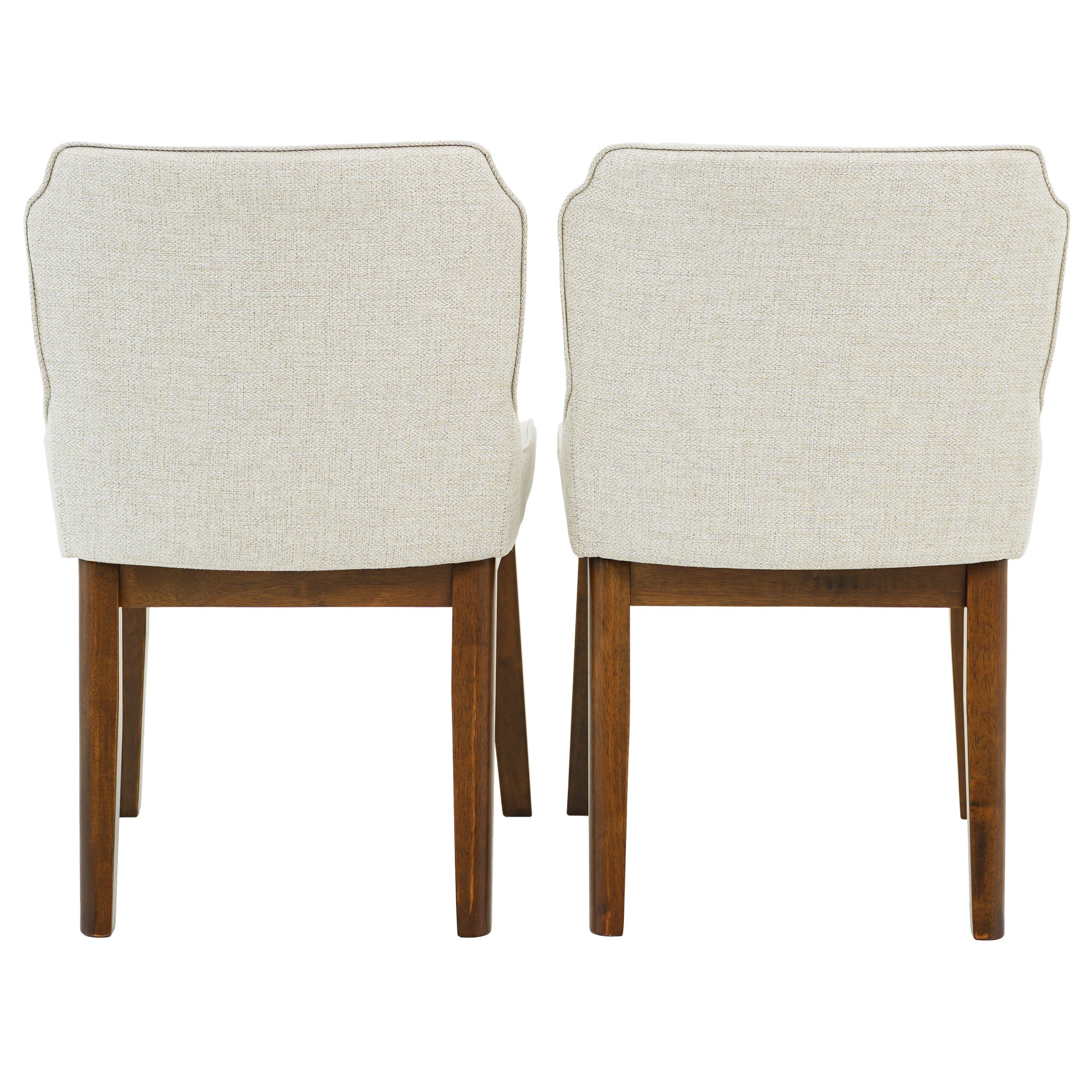 Ellis Modern Beige Fabric Dining Chair Set | Ergonomic Linen Style