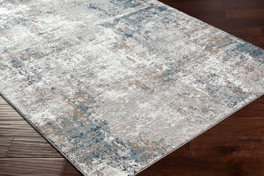 Allegro Plus Amber/Teal Machine Woven Rug - corner