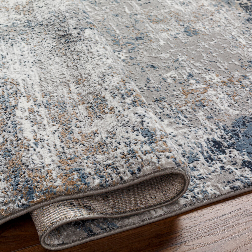 Allegro Plus Amber/Teal Machine Woven Rug - fold